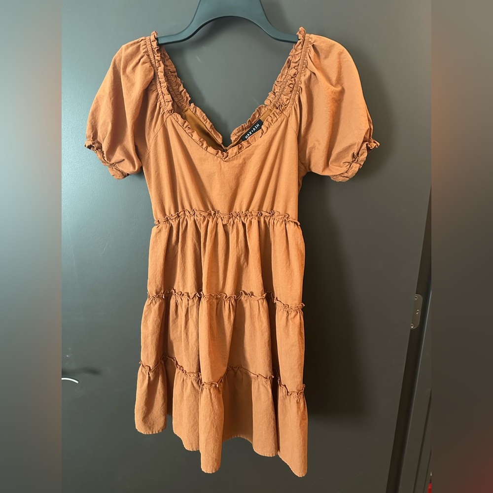 Max & Ash Women's Rust Tiered Skirt Dress